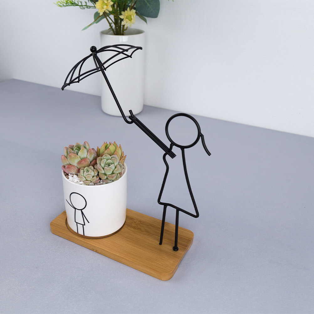 Plant Parent Pot - Iron Art Flower Pot Creative Parent