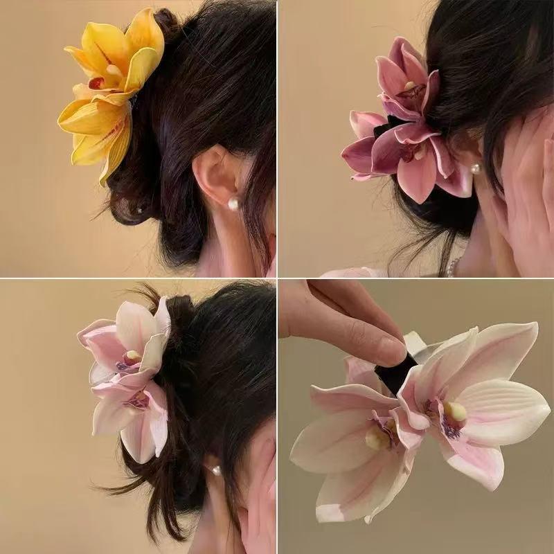 Large Orchid Flower Hair Claw  - مراجعة Orchid Phalaenopsis وسعره